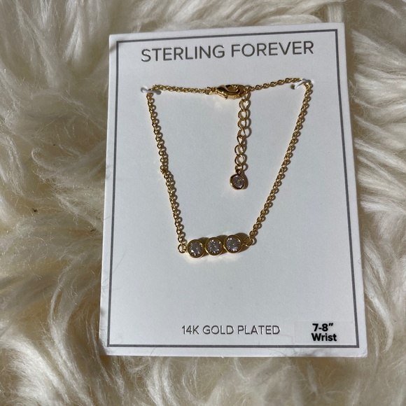 Sterling forever gold plated CZ bracelet - Picture 1 of 1